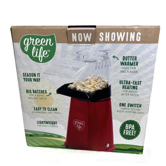 GreenLife Electric Hot Air Corn Popper w/ Measuring Cup & Butter Melting Tray - Picture 13 of 13